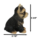 Realistic Sitting Mini Yorkie Statue Cute Pet Pal Yorkshire Terrier Dog Figurine