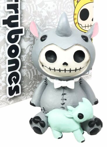 Ebros Larger Furrybones Pachy Buster The Rhino Collector Skeleton Figurine