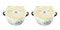 Pack Of 2 Beige Kuma Bear Porcelain Kids Food Bowls 25Oz W/ Condiment Lid Plate