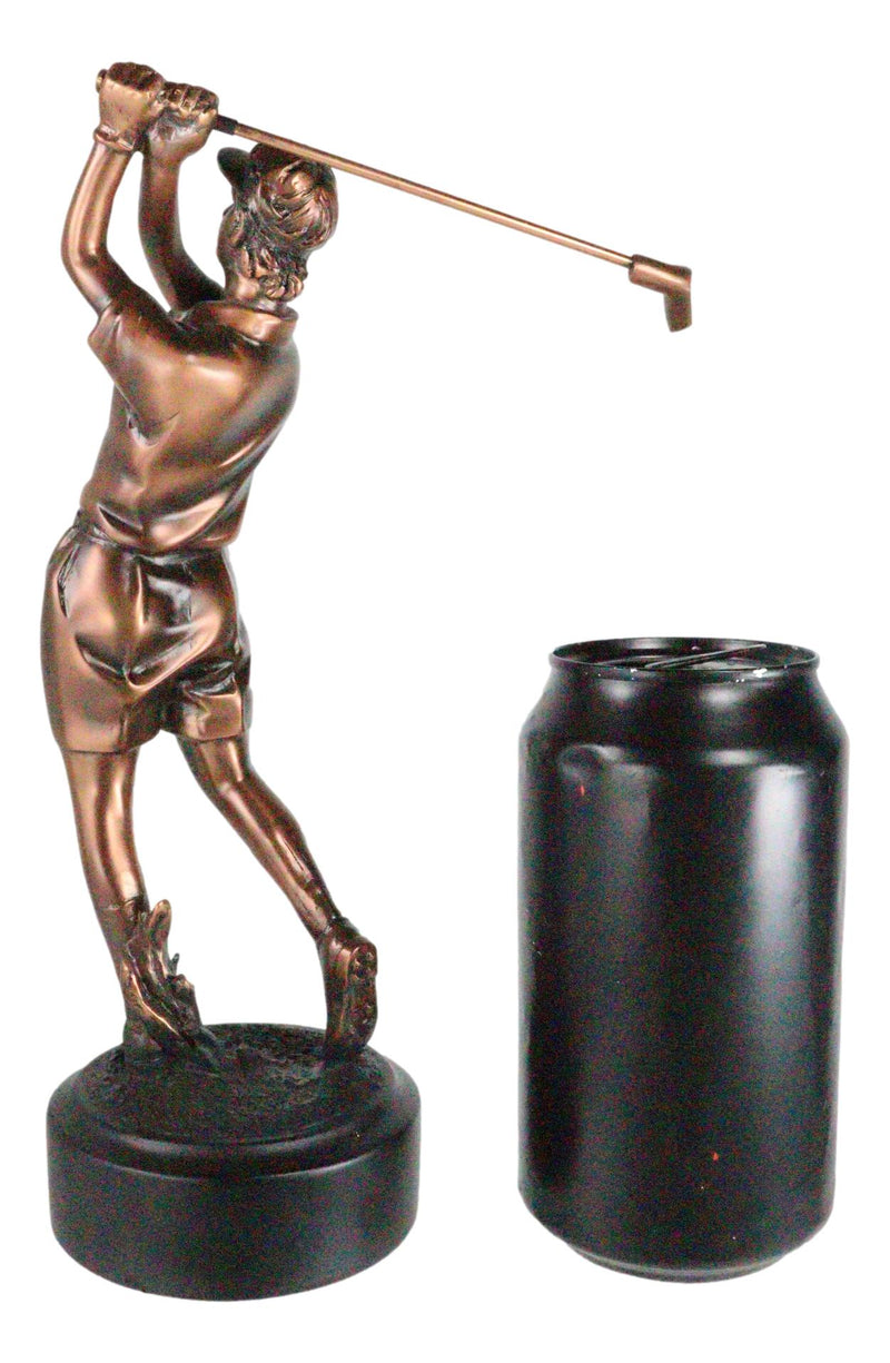 Professional Golfer Swinging Golf Club Decorative Figurine With Trophy Base 9" H