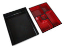 Lacquered Plastic Japanese Style 5 Compartments Sushi Lunch Bento Box With Lid