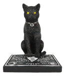 Ebros Witching Hour Halloween Black Cat With Ouija Spirit Board & Planchette Figurine