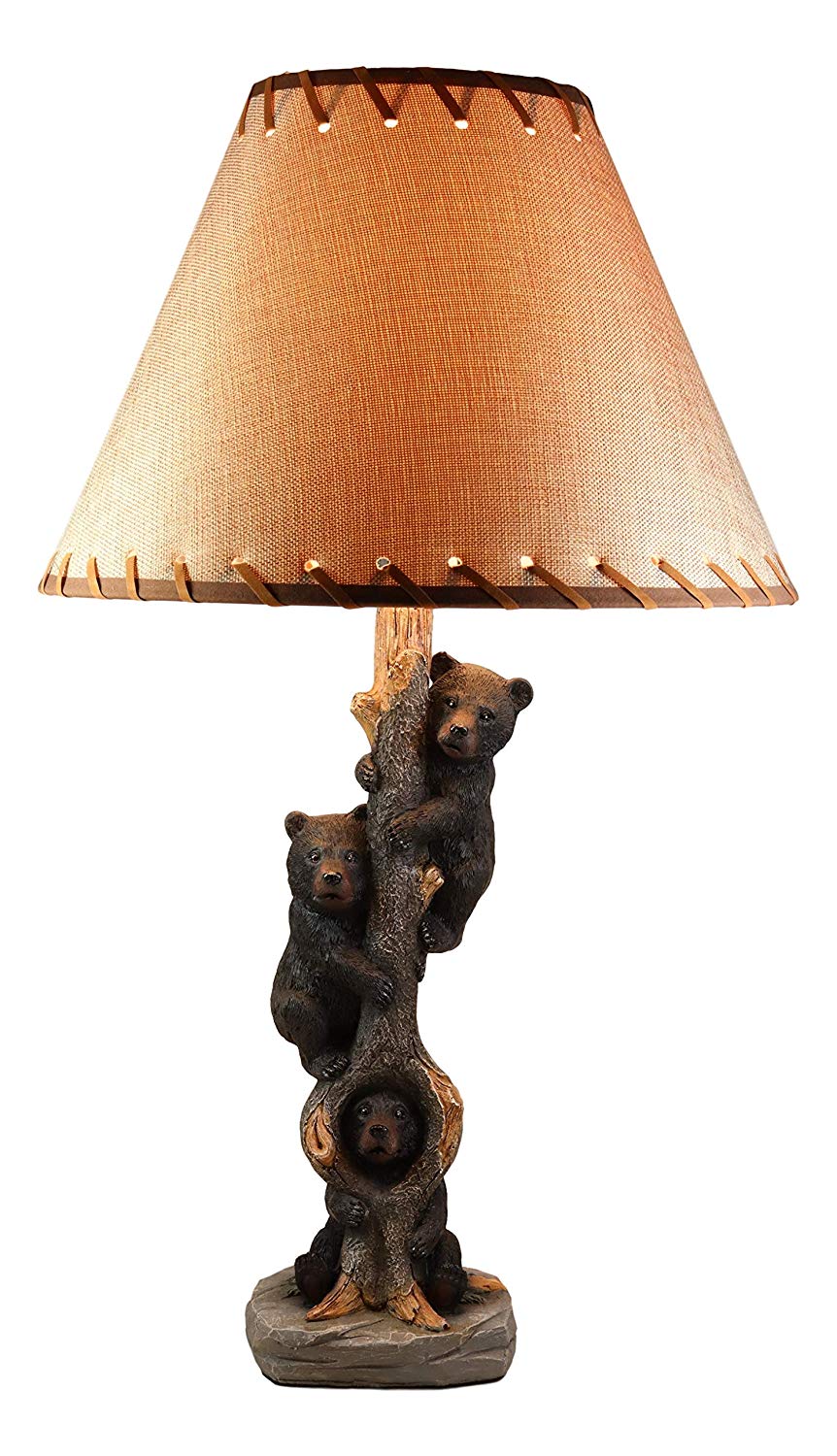 Ebros Helping Hand Whimsical Black Bear Cubs Climbing Tree Table Lamp ...