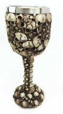 Ossuary Heaps Of Skulls Skeletal Bones Graveyard Wine Chalice Goblet Terror Tomb