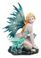 Elemental Water Goddess Khaleesi Fairy with Two Baby Dragons Statue 12.25"H