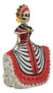 Day Of The Dead Cinco De Mayo Danza De Dama Red Senorita Lady Skeleton Statue