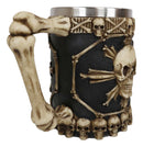 Ebros Large Skeletal Cross Bones Skull Beer Stein Tankard Coffee Cup Drink Mug 12oz