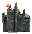 Medieval Mini Dragons Guarding King's Landing Castle Fortress Display Statue Set