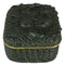 Faux Crocodile Pattern Textured Green Hide Print Decorative Jewelry Trinket Box