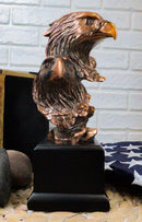 Majestic Wings Of Glory 2 American Bald Eagles Family Unit Sculpture With Base