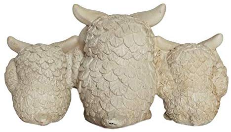 Ebros See Hear Speak No Evil Wise Acrobatic Fat Owls Figurine 7.25" Wide (Cream)