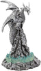 Ebros 10"H Volcano Blue Magma Dragon On Rock Tower Figurine with LED Night Light - Ebros Gift