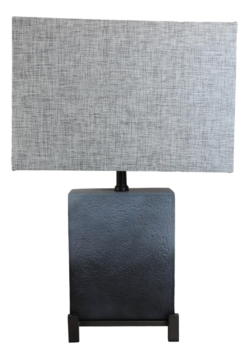 Contemporary Modern Elegant Grey Polystone Iron Metal Table Lamp With Shade