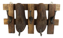 21" Long Rustic Antique Shoe Molds Horizontal Wood Rack Wall Plaque Coat Hooks