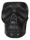 Matte Black Ceramic Day Of The Dead Ghastly Skull Planter Bowl Pot Figurine