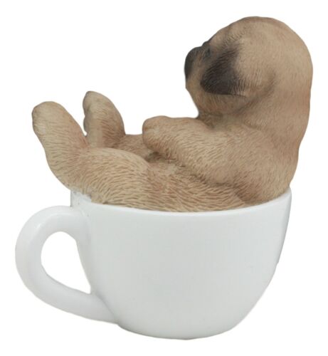 Ebros Realistic Mini Adorable Pug Dog Teacup Statue 3"H Pet Pal Dog Breed Figurine