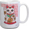 Ebros Maneki Neko Mug Ceramic Coffee Mug 15 ounces 4.5"H Novelty Graphic Mug