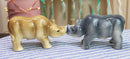 Ebros Loggerheads Pachyderm African VS Asian Rhino Ceramic Salt Pepper Shaker Set