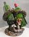 Rustic Western Coiled Diamondback Rattlesnake Snake Double Wine Bottles Holder