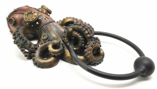 Steampunk Octopus Kraken Tentacle Warrior Decorative Resin Door Knocker Figurine