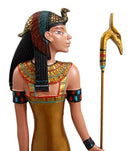 Ebros Classical Egypt Mother Isis Ra Holding Ankh & Staff Slim Figurine 10"H