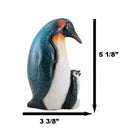 North Pole Family Cute Emperor Penguin Father And Chick Cuddle Time Figurine