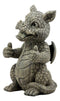 Whimsical Good Job Thumbs Up Dragon Garden Statue Faux Stone Resin Finish 10"H