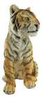 Apex Predator Realistic Orange Bengal Tiger Sitting On Guard Resin Statue 16.5"H