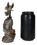 Drunken Donkey With Farmer Hat Smoking Pipe And Kicking Booze Bottle Figurine