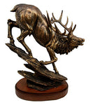 Ebros Gift Wild Emperor Sambar Elk Descending From Rocky Hill Decorative Figurine 13"H