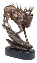 Large Bellowing Wapiti Bull Elk Deer Rustic Bronze Electroplated Finish Statue