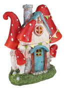 Fantasy LED Light Enchanted Fairy Garden Toadstool Mushrooms Mini Cottage House