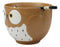 Whimsical Ceramic Brown Owl Ramen Udong Noodles Soup Bowl With Chopsticks Set