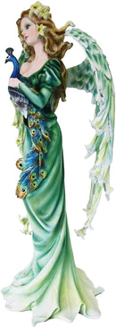 Ebros Large 21.75" Tall Iridescent Peacock Flower Fairy Mother Decorative Statue