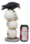 Ebros Gothic Raven Crow Bird Perching On Totem Stacked Skulls With LED Light Statue