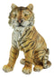 Apex Predator Realistic Orange Bengal Tiger Sitting On Guard Resin Statue 16.5"H