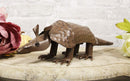 Ebros Western Rustic Forest Hand Sculpted Metal Springy Armadillo Statue 15.5" L