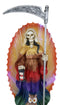 Ebros LED Light Shrine Holy Death Santa Muerte With Scythe In Rainbow Tunic Figurine