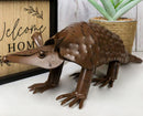 Ebros Western Rustic Forest Hand Sculpted Metal Springy Armadillo Statue 15.5" L