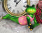 Ebros Whimsical Diva Green Lady Frog In Pink Swimsuit And Golden Manicure Figurine