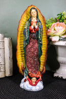 Our Lady of Guadalupe Virgin Mary Religious Statue Real Fabric Dress Collectible