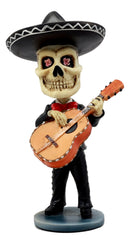 Ebros Day of The Dead Mariachi Guitarron Player Skeleton Bobblehead Figurine Skull