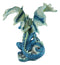 Ebros Large Blue Hyperion Water Behemoth Dragon Standing On Rock Figurine 11" H Decor