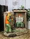 Rustic Deer With Rifle Jumping A Hunter With Newspapers In Outhouse Figurine