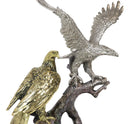 Ebros King Of The Skies Majestic Electroplated Gold Silver Bald Eagles Statue