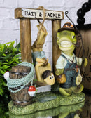 Bait And Tackle Wharf Sea Bass Fish With Fishing Pole Tied Up Fisherman Figurine