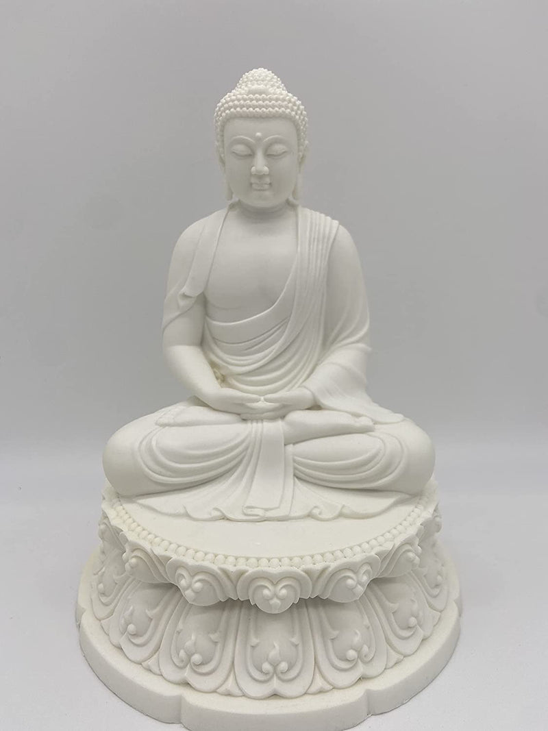 Ebros Contemplation Buddha Sakayamuni Meditate on Lotus 7" H Sculpture Buddhism Figurine