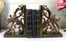 Vintage Ornate Scroll Bookends Set Scroll Art Statue Pair 7.5"H Classical Design