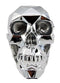 Ebros Geometric Matrix Polygon Silver Chrome Plated Skull Decor Figurine 8.5"L