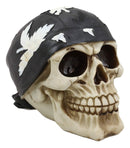 Motorcycle Biker Gang Skull with Black Bandana Statue 6"L Macabre Skulls Decor